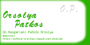 orsolya patkos business card